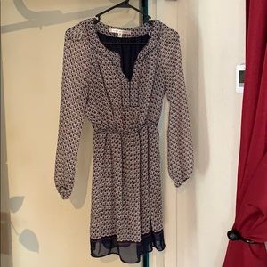 Blue/lt. grey/Red dress